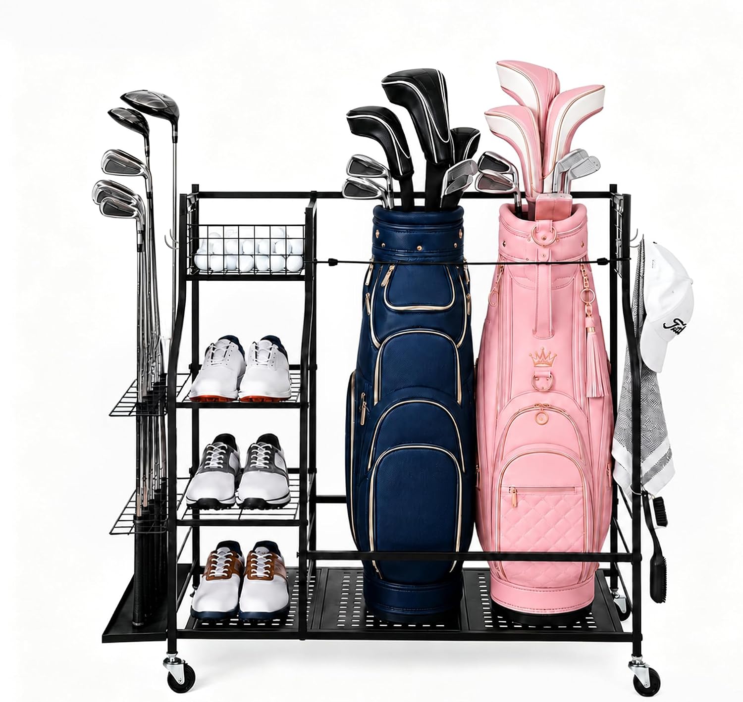 Golf Equipment Organizer For Garage - Rak Penyimpanan Tas Golf Tugas Berat