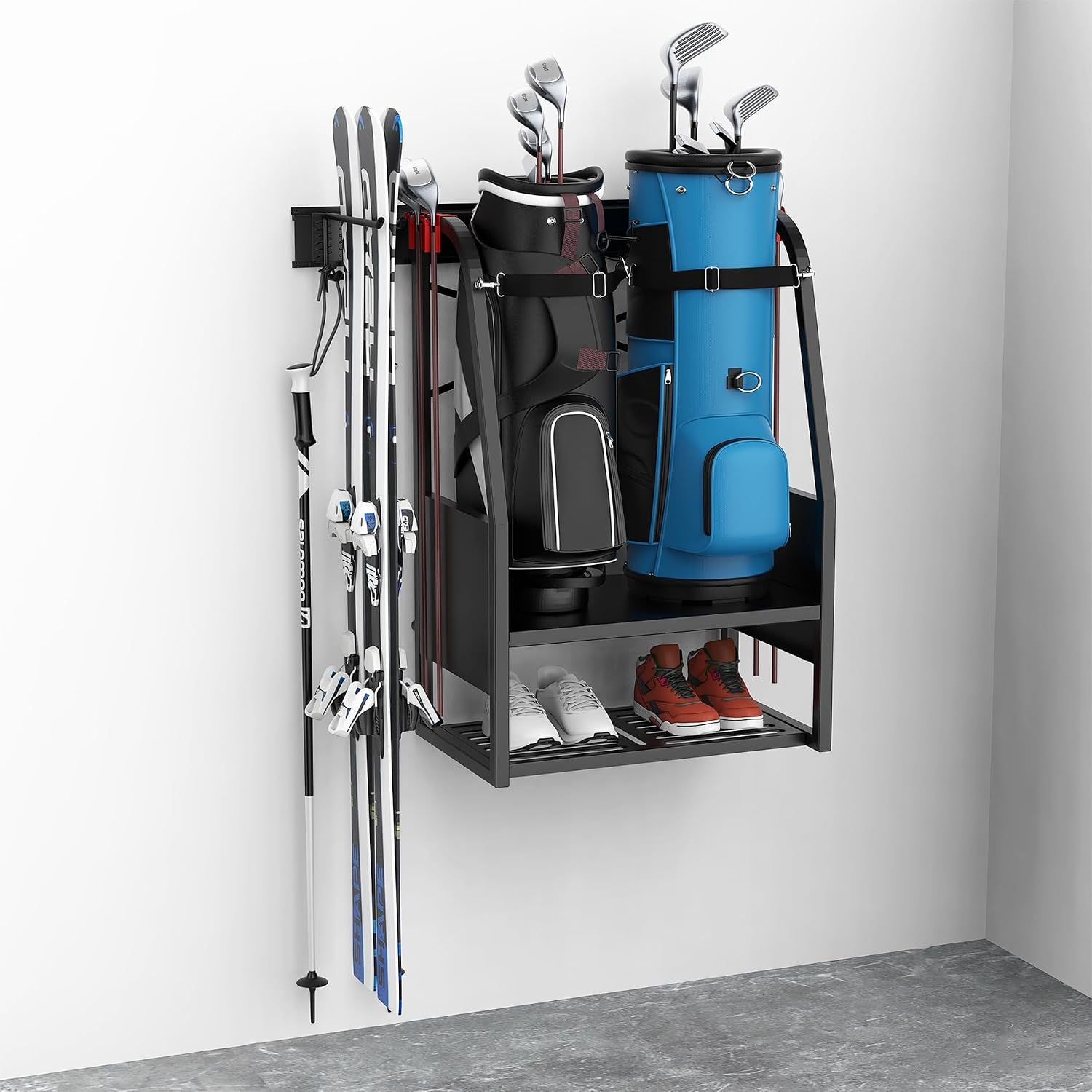 Golf Equipment Organizer For Garage - Rak Penyimpanan Tas Golf Dinding, Rak