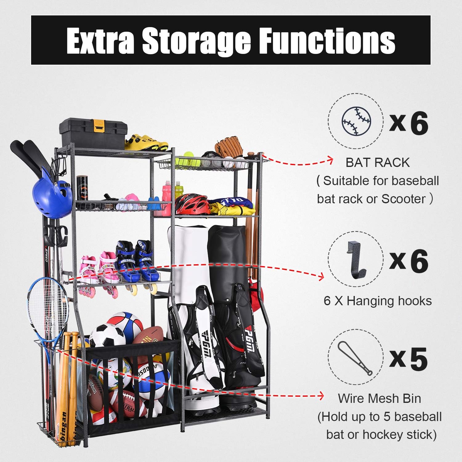 Rak Penyimpanan Peralatan Olah - Golf Equipment Organizer For Garage ulasan dan harga