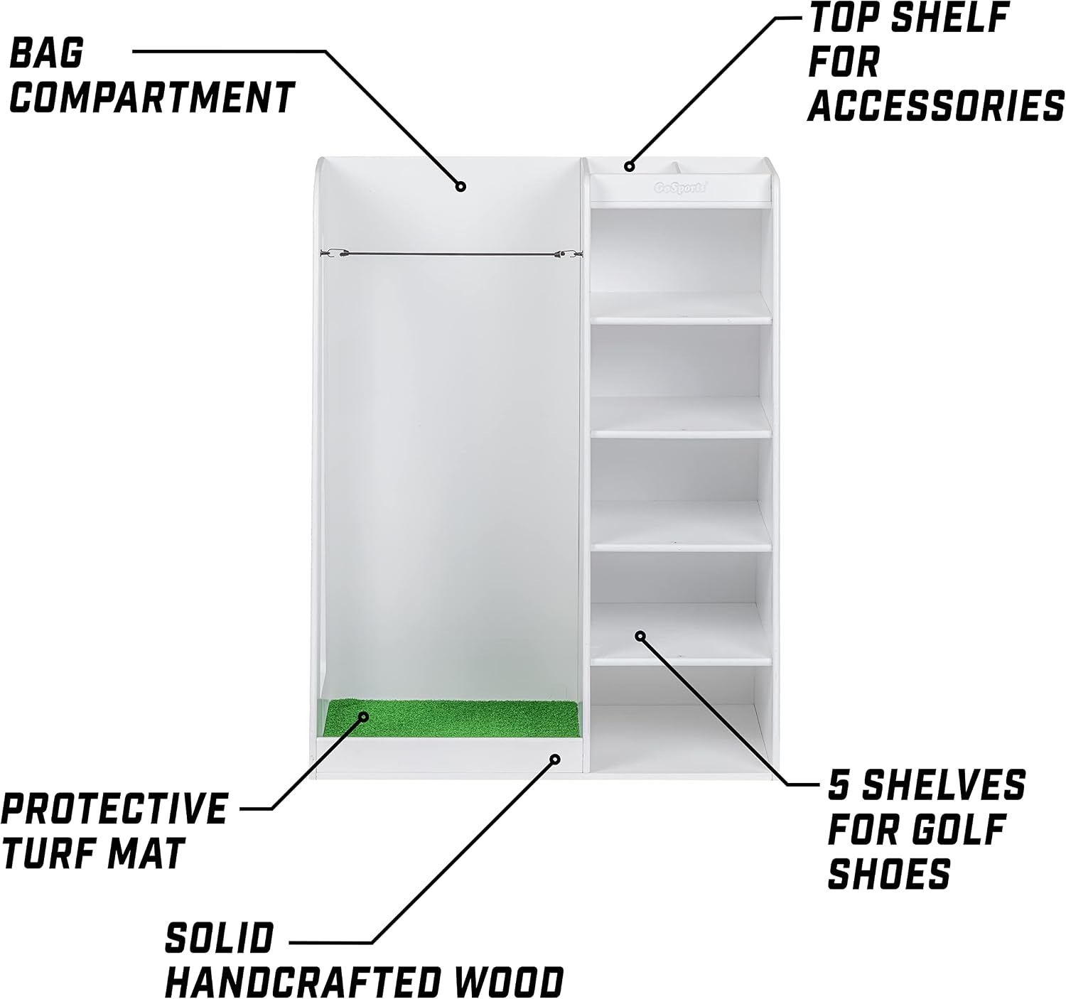 Rak Penyimpanan Tas Golf Kayu  - Golf Equipment Organizer For Garage ulasan dan harga
